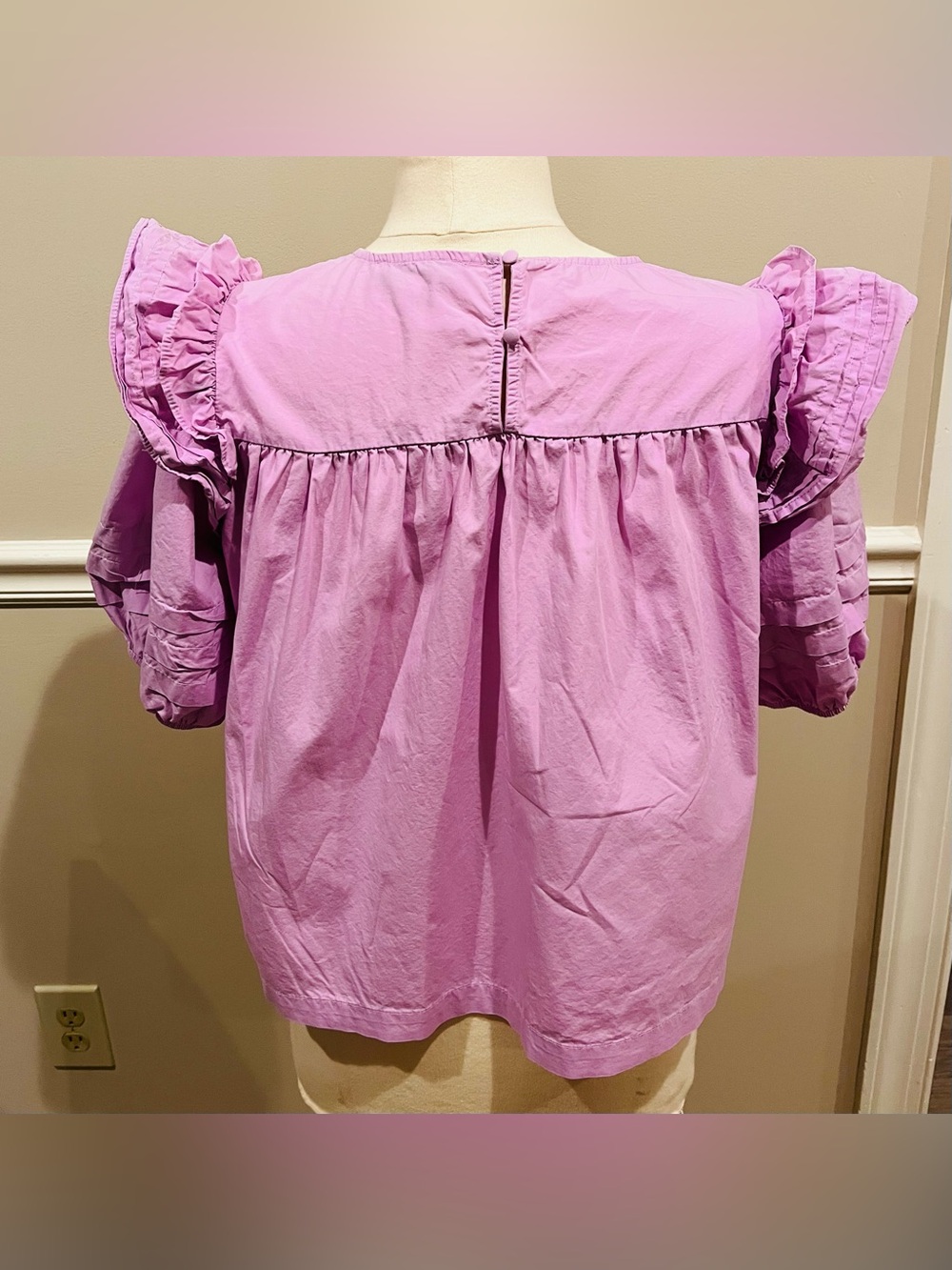 PINCH Lavender Ruffle Sleeve Top - Picture 3 of 5